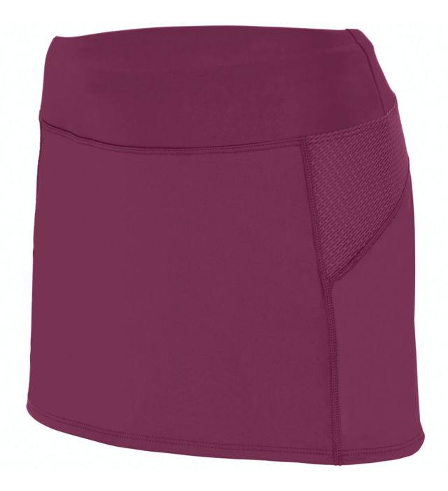 Augusta Sportwear Heavyweight Polyester Spandex Knit Girls fit Trouser Skirt 2421 Maroon/Graphite