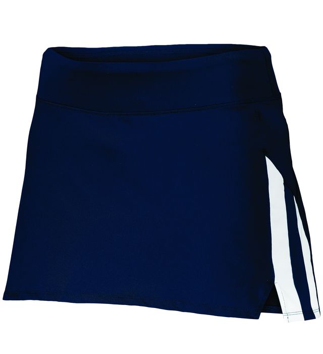Augusta Sportwear Ladies Fit Polyester Spandex Knit Long length back Skort 2440 Navy/White