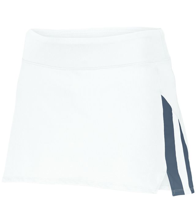 Augusta Sportwear Ladies Fit Polyester Spandex Knit Long length back Skort 2440 White/Graphite