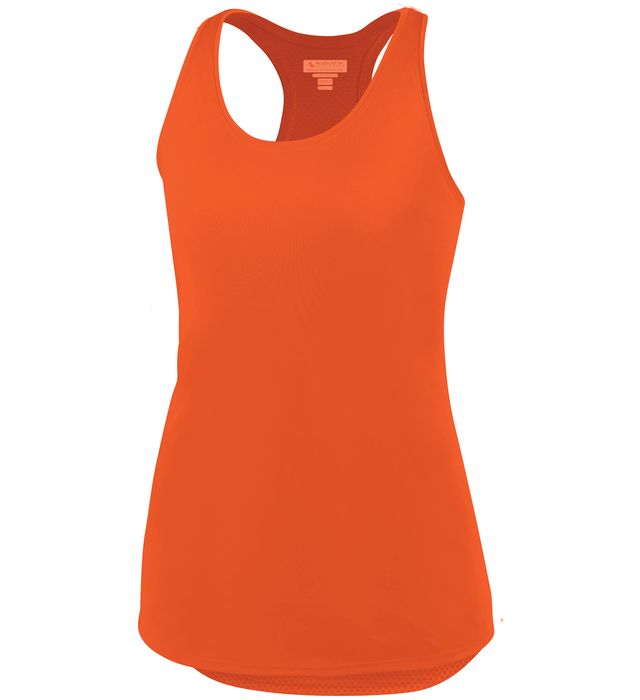Augusta Sportwear Ladies Polyester lightweight mesh Racerback Tank Top 2434 Orange