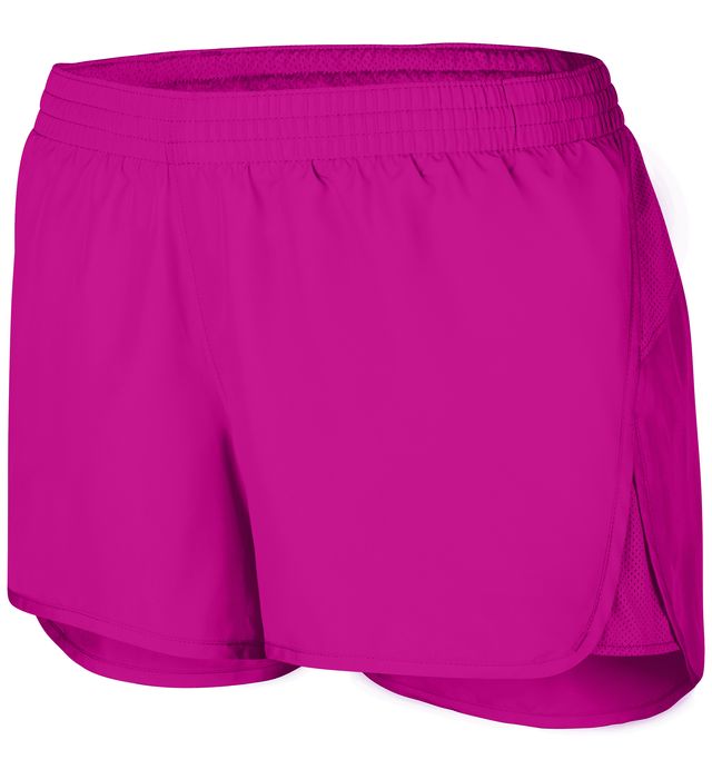 Augusta Sportwear Ladies Polyester Mesh Low Rise Running Shorts 2430 Power Pink