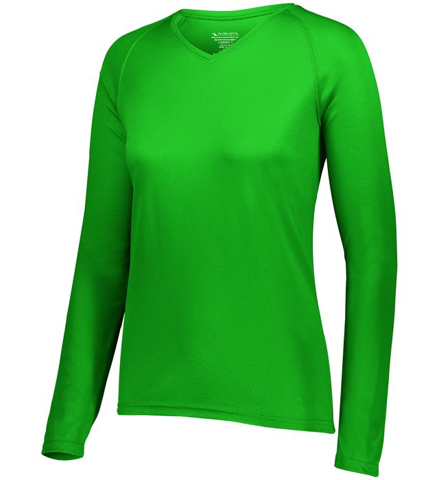 Augusta Sportwear Ladies Polyester Moisture wicking Long Sleeve Tee Shirt 2797 Kelly