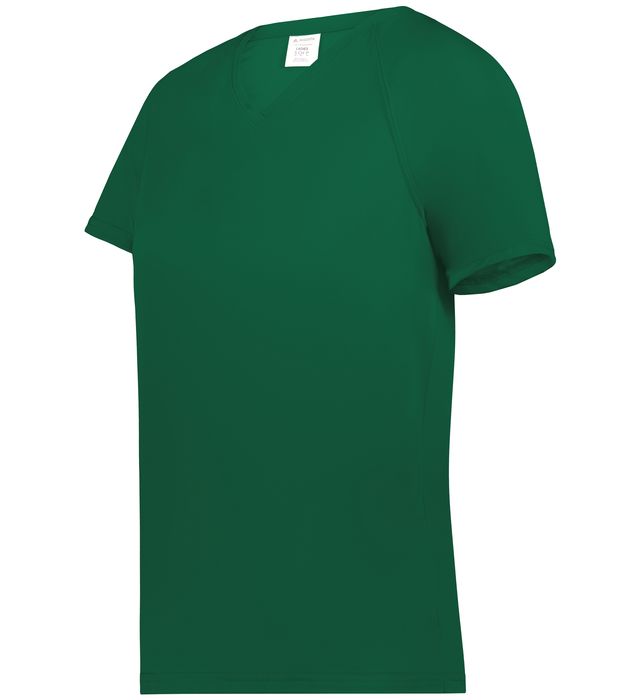 Augusta Sportwear Ladies Polyester Moisture wicking Raglan Tee Shirt 2792 Dark Green