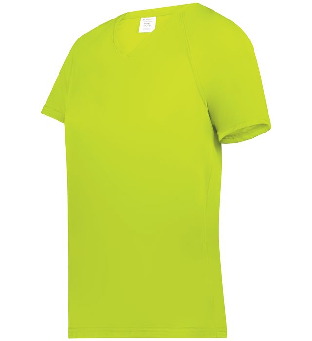 Augusta Sportwear Ladies Polyester Moisture wicking Raglan Tee Shirt 2792 Lime