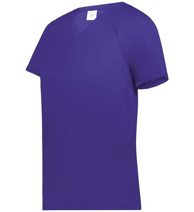 Augusta Sportwear Ladies Polyester Moisture wicking Raglan Tee Shirt 2792 Purple (HIw)