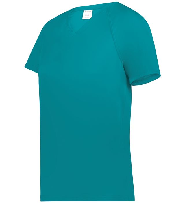 Augusta Sportwear Ladies Polyester Moisture wicking Raglan Tee Shirt 2792 Teal
