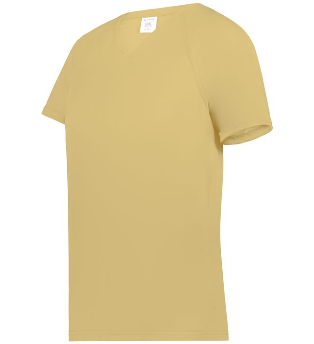 Augusta Sportwear Ladies Polyester Moisture wicking Raglan Tee Shirt 2792 Vegas Gold