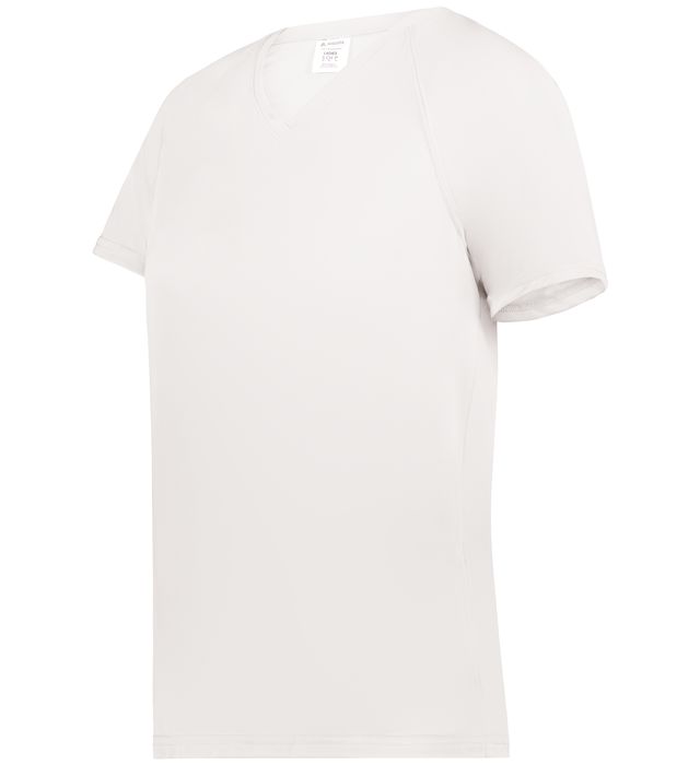 Augusta Sportwear Ladies Polyester Moisture wicking Raglan Tee Shirt 2792 White