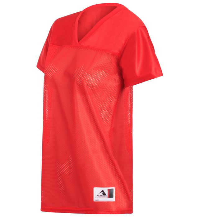 Augusta Sportwear Ladies Polyester tricot mesh V-neck Side vented Softball Shirt 250 Red