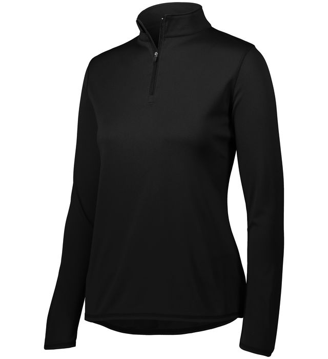 Augusta Sportwear Ladies Polyester Wicking Go Team Player Quarter Zip Sweater 2787 Black