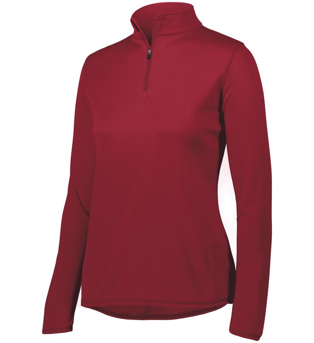 Augusta Sportwear Ladies Polyester Wicking Go Team Player Quarter Zip Sweater 2787 Cardinal