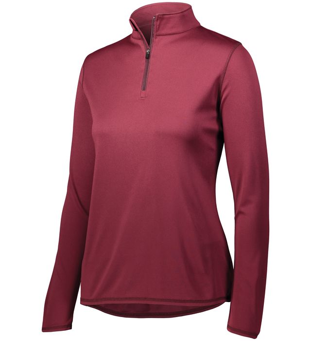Augusta Sportwear Ladies Polyester Wicking Go Team Player Quarter Zip Sweater 2787 Maroon
