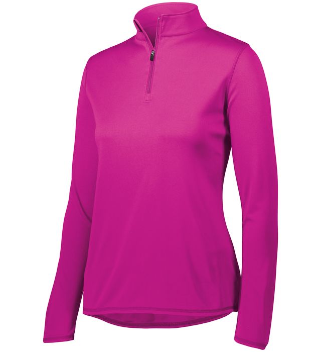 Augusta Sportwear Ladies Polyester Wicking Go Team Player Quarter Zip Sweater 2787 Power Pink