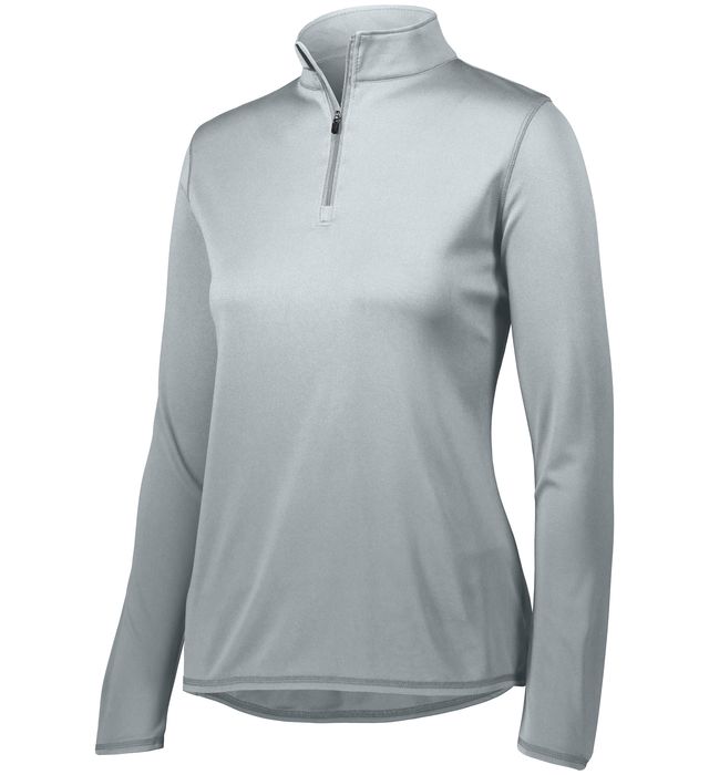 Augusta Sportwear Ladies Polyester Wicking Go Team Player Quarter Zip Sweater 2787 Silver
