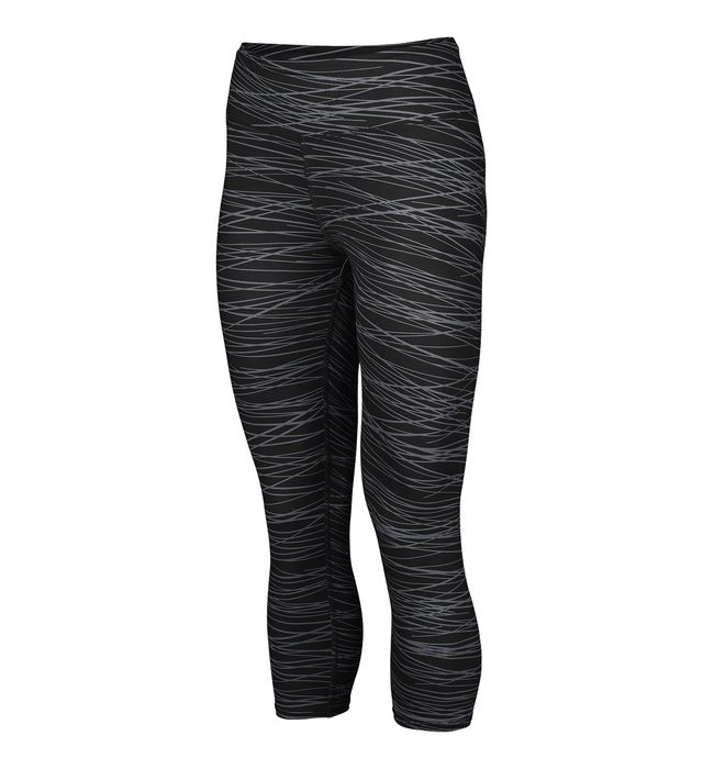 Augusta Sportwear Ladies Ultra Tight Fit Polyester Spandex Leggings 2628 Black/Graphite Print