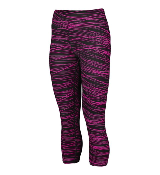 Augusta Sportwear Ladies Ultra Tight Fit Polyester Spandex Leggings 2628 Black/Pink Print