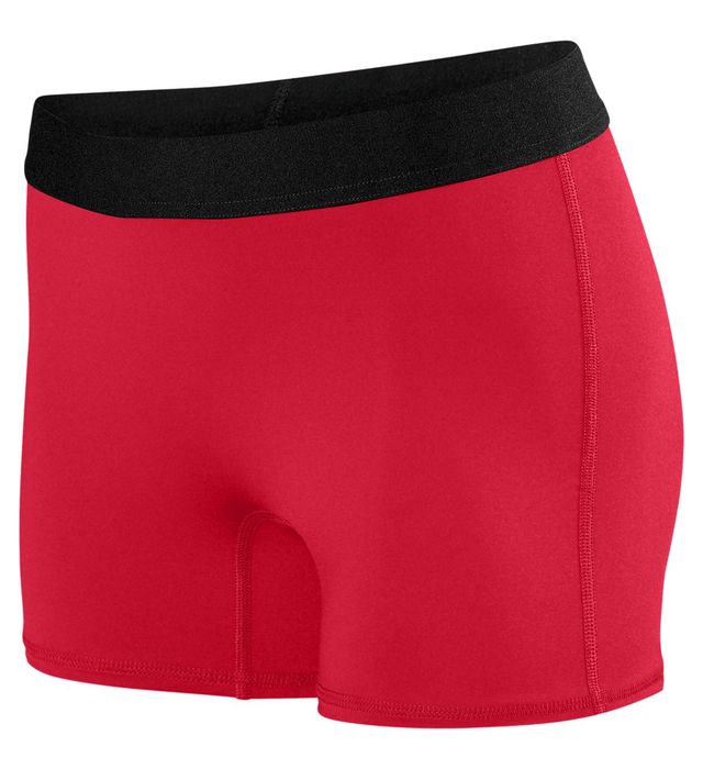 Augusta Sportwear Ladies Ultra Tight Fit Polyester Spandex Shorts 2625 Red