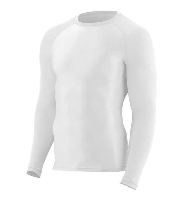 Augusta Sportwear Ultra Tight Fit Polyester Spandex Knit Long Sleeve Shirt 2604 White