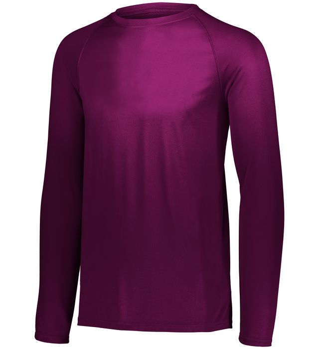Augusta Sportwear Youth Polyester Moisture wicking Long Sleeve Tee Shirt 2796 Maroon (HIw)