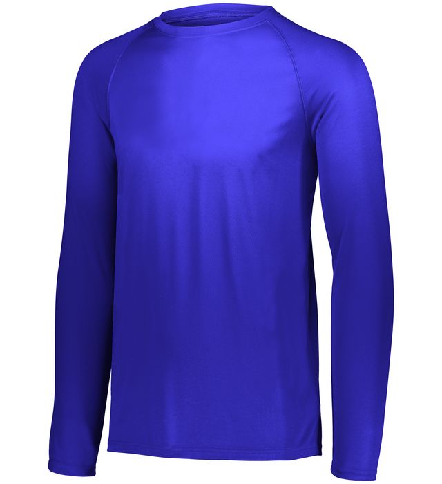 Augusta Sportwear Youth Polyester Moisture wicking Long Sleeve Tee Shirt 2796 Purple (HIw)