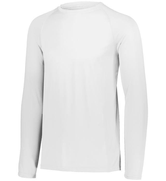 Augusta Sportwear Youth Polyester Moisture wicking Long Sleeve Tee Shirt 2796 White