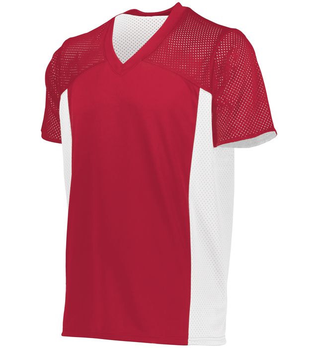 Augusta Sportwear Youth Polyester Sport Mesh Team Soccer Turnabout Jersey 265 Scarlet/White