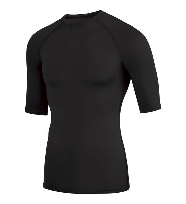 Augusta Sportwear Ultra Tight Fit Polyester Spandex Knit Half Sleeve Shirt 2606 Black