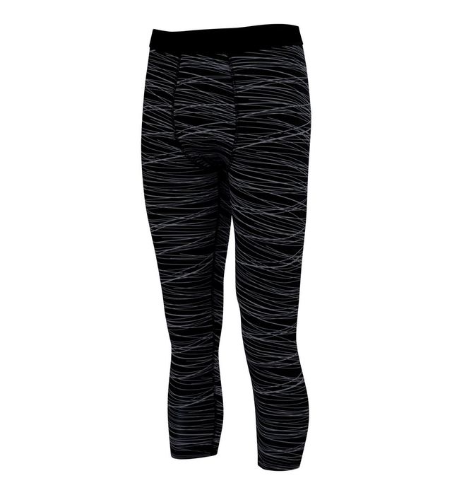 Augusta Youth Sportwear Ultra Tight Fit Polyester Spandex Calf-Length Legwear 2619 Black/Graphite Print