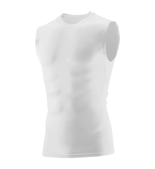 Augusta Youth Sportwear Ultra Tight Fit Polyester Spandex Knit Sleeveless Shirt 2603 White
