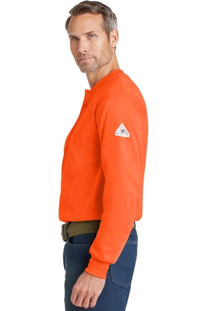 bulwark-excel-fr-long-sleeve-tagless-henley-orange-side-view