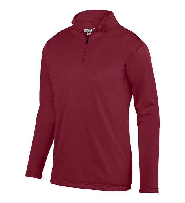 Augusta Sportswear Quarter Zip Youth Wicking Fleece Pullover Polyester 5508 Cardinal