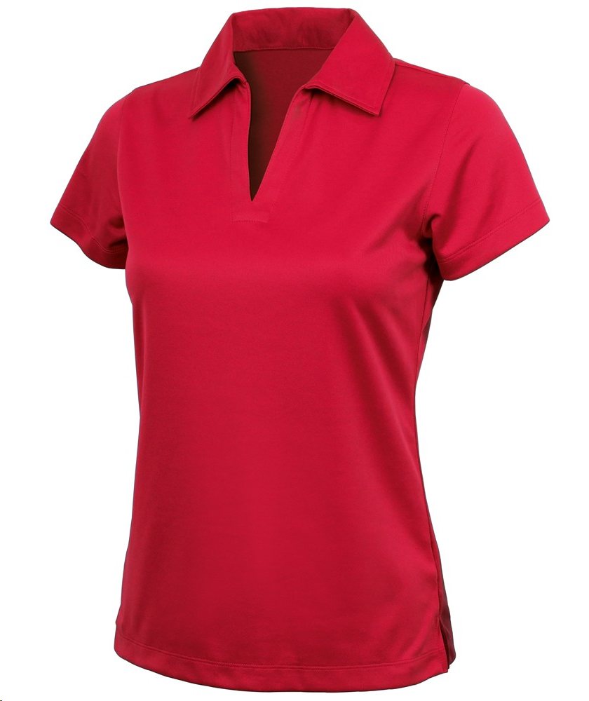 Charles River Apparel Style 2213 Women's Smooth Knit Solid Wicking Polo Red