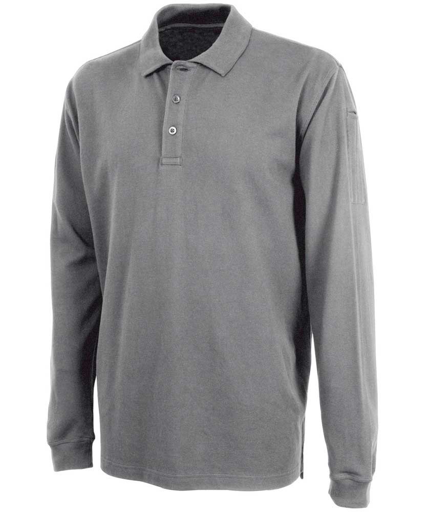 Charles River Apparel 3347 Mens Long Sleeve Allegiance Polo Shirt Heather Grey