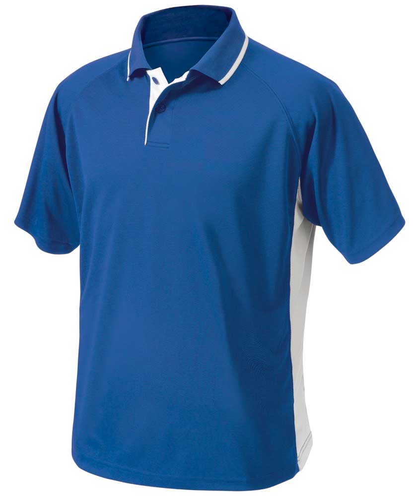Charles River Apparel 3810 Mens Color Block Wicking Polo Shirt Royal and White