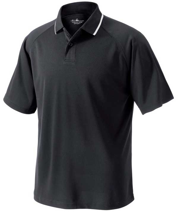 Charles River Apparel 3811 Mens Classic Wicking Polo Shirt Black