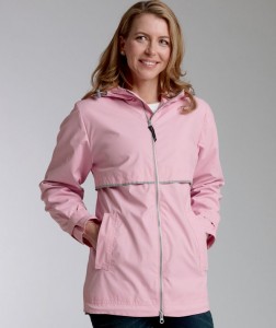 Charles River Apparel 5099 Women's New Englander Rain Jacket Pink Model