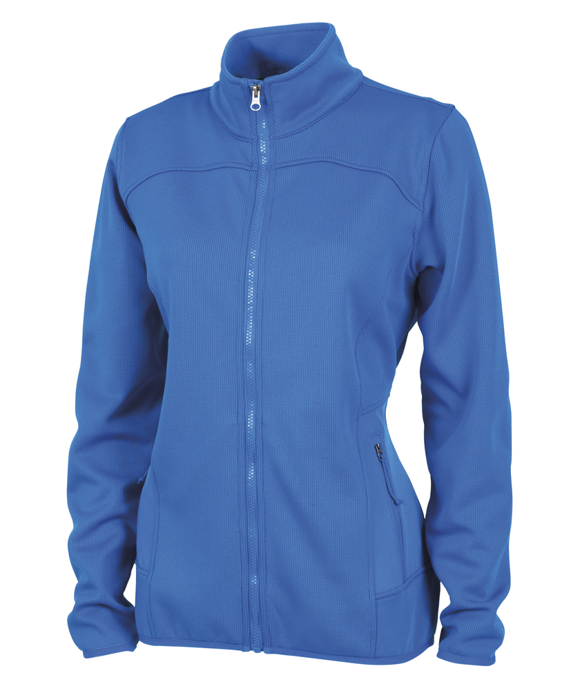 charles-river-apparel-5683-womens-waypoint-birdseye-fleece-jacket-cobalt-full-view