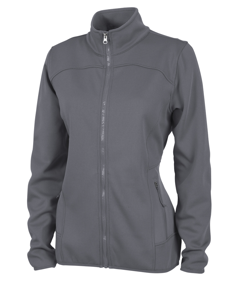 charles-river-apparel-5683-womens-waypoint-birdseye-fleece-jacket-grey-black-full-view