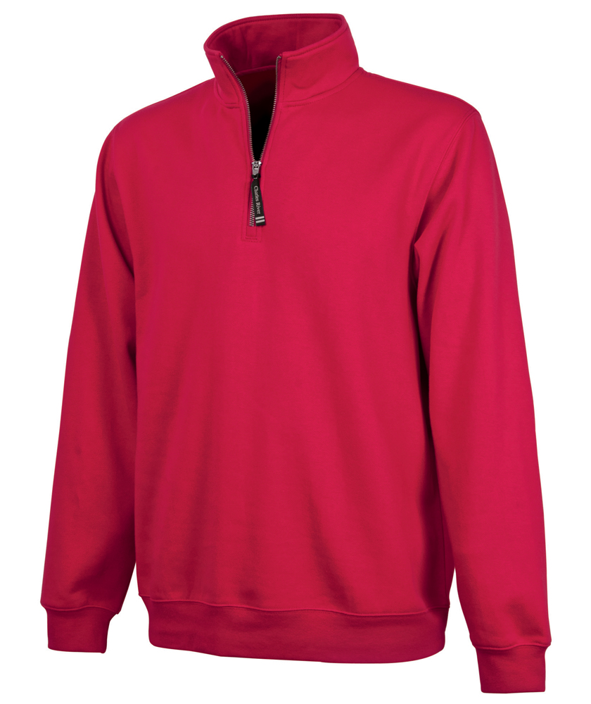 Charles River Apparel Style 9359 Crosswind Quarter Zip Sweatshirt Red