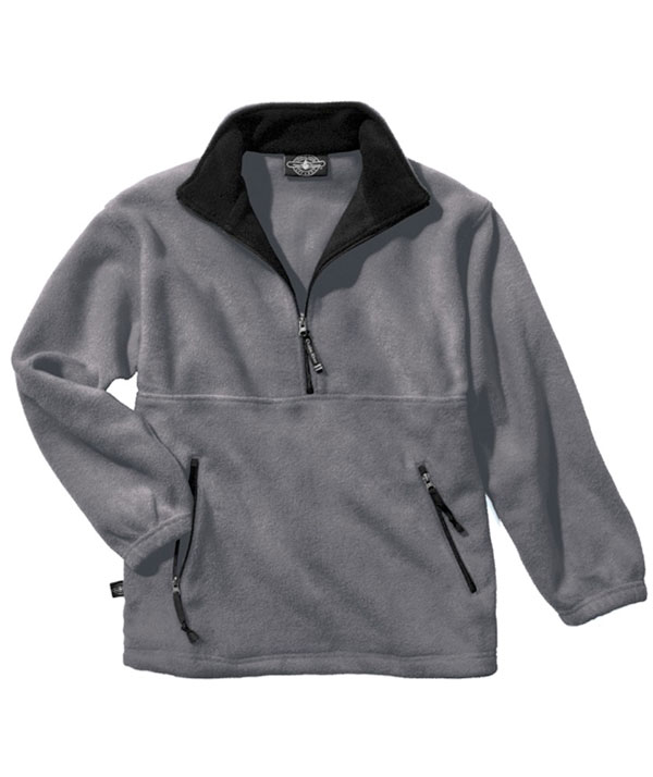 Charles River Apparel 9510 Men's Adirondack Fleece Pullover Sweatshirt - Charcoal/Black