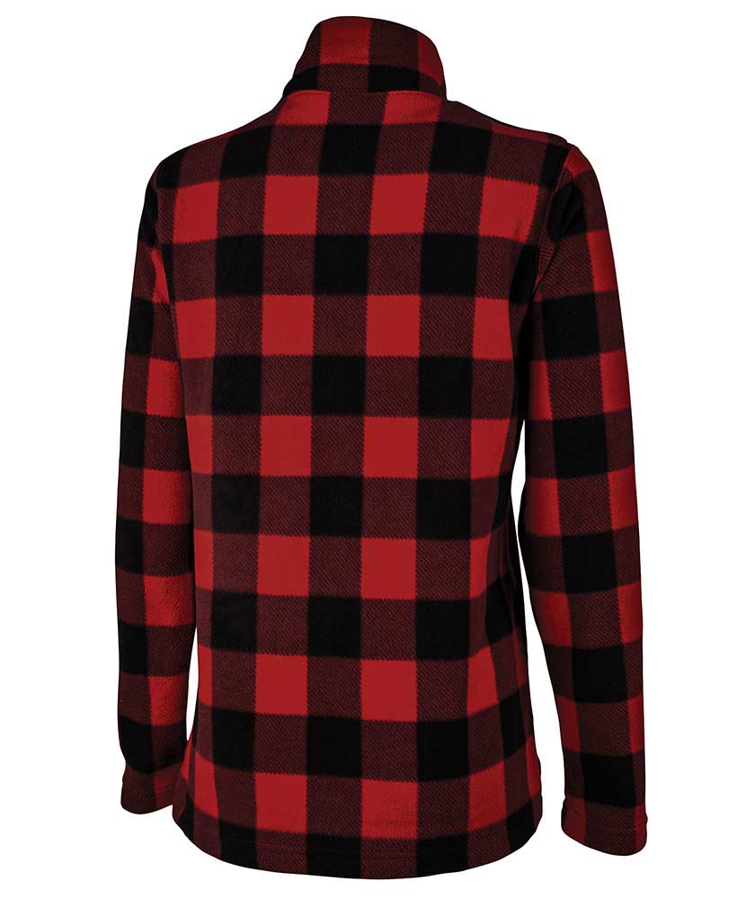 Charles River Apparel Red and Black Checked Plaid Freeport Microfleece Pullover 5970P