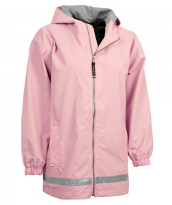 Charles River Apparel Style 8099 Youth New Englander Rain Jacket - Pink/Reflective