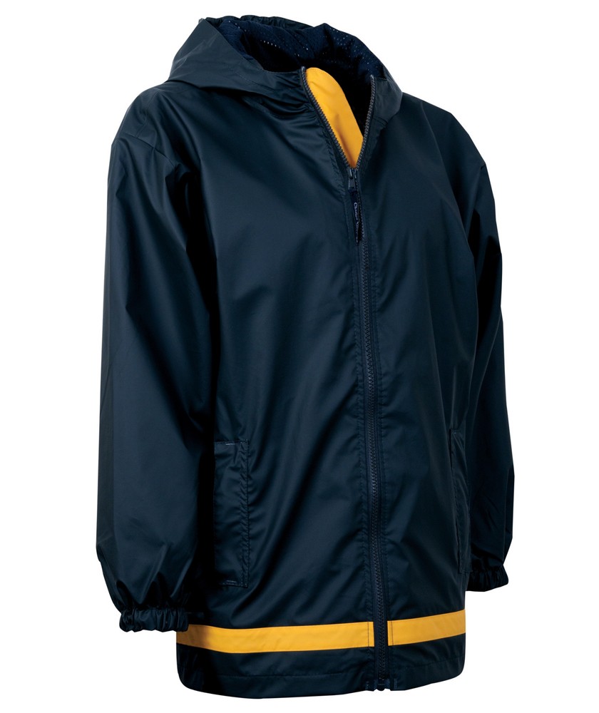 Charles River Apparel Style 8099 Youth New Englander Rain Jacket - True Navy/Yellow