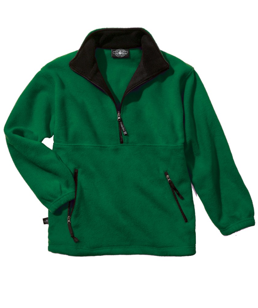 Charles River Apparel Style 8501 Youth Adirondack Fleece Pullover – Forest/Black