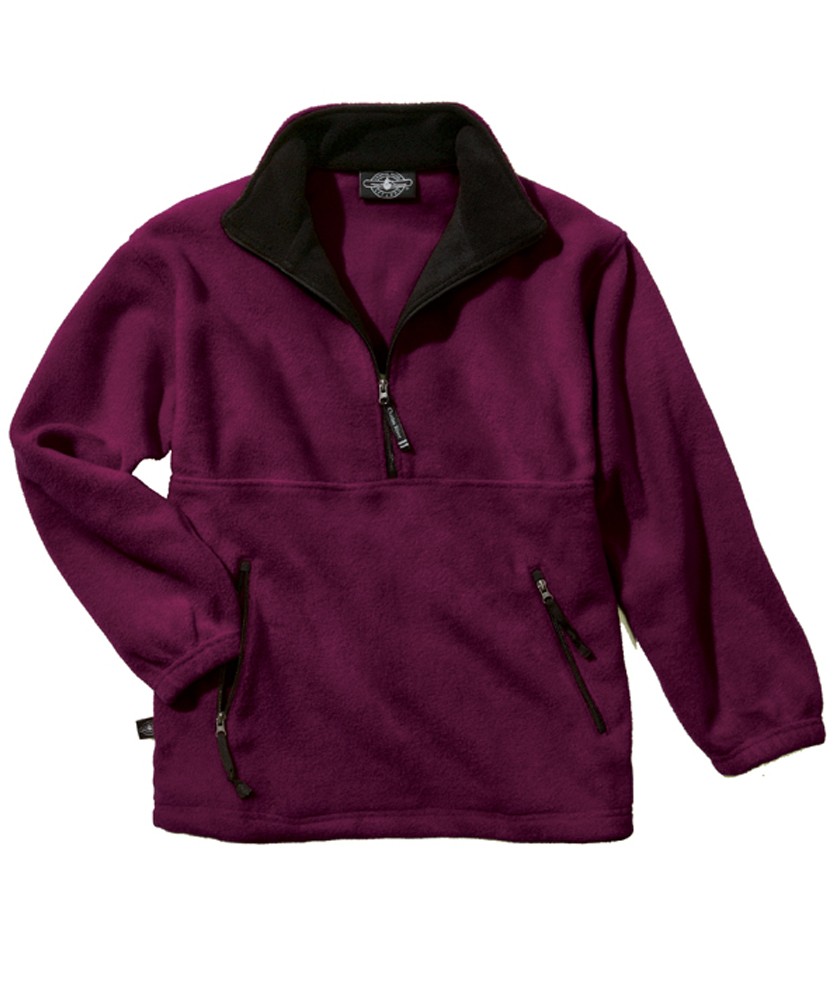 Charles River Apparel Style 8501 Youth Adirondack Fleece Pullover - Maroon/Black