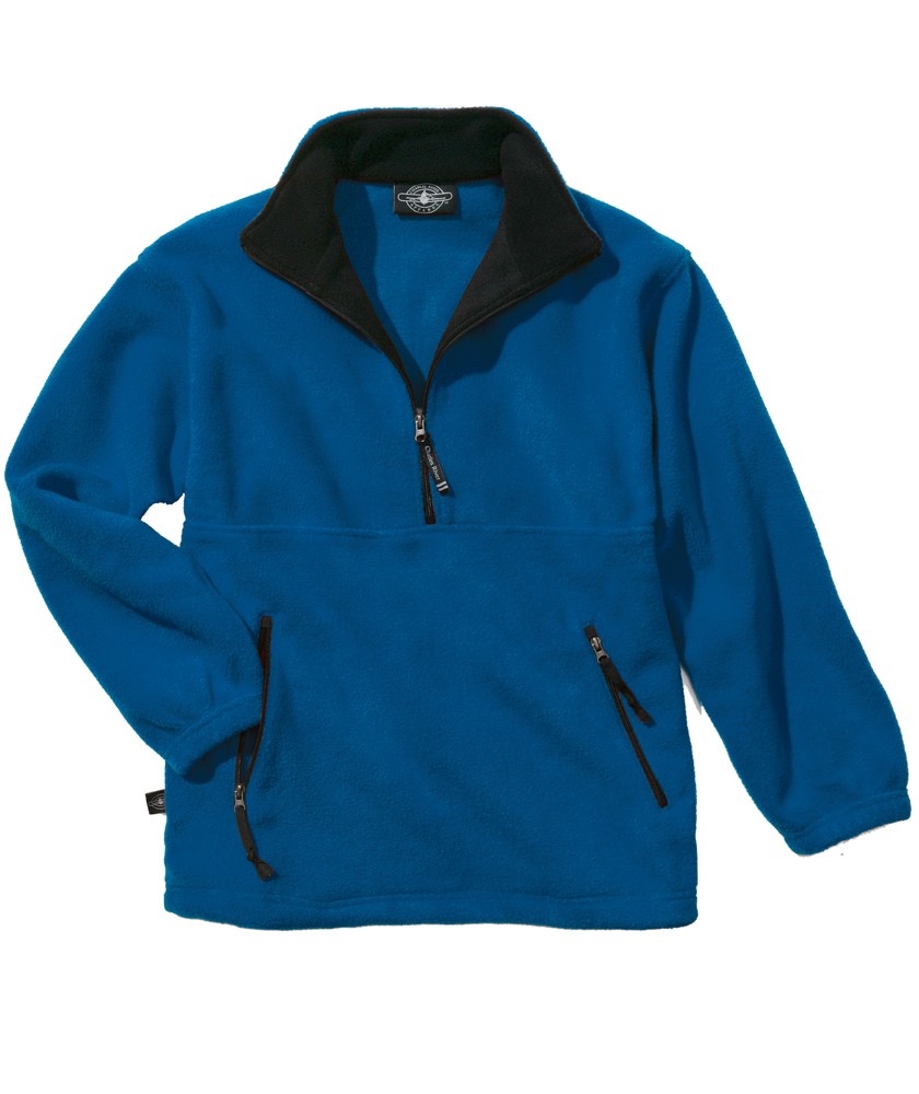 Charles River Apparel Style 8501 Youth Adirondack Fleece Pullover - Royal/Black
