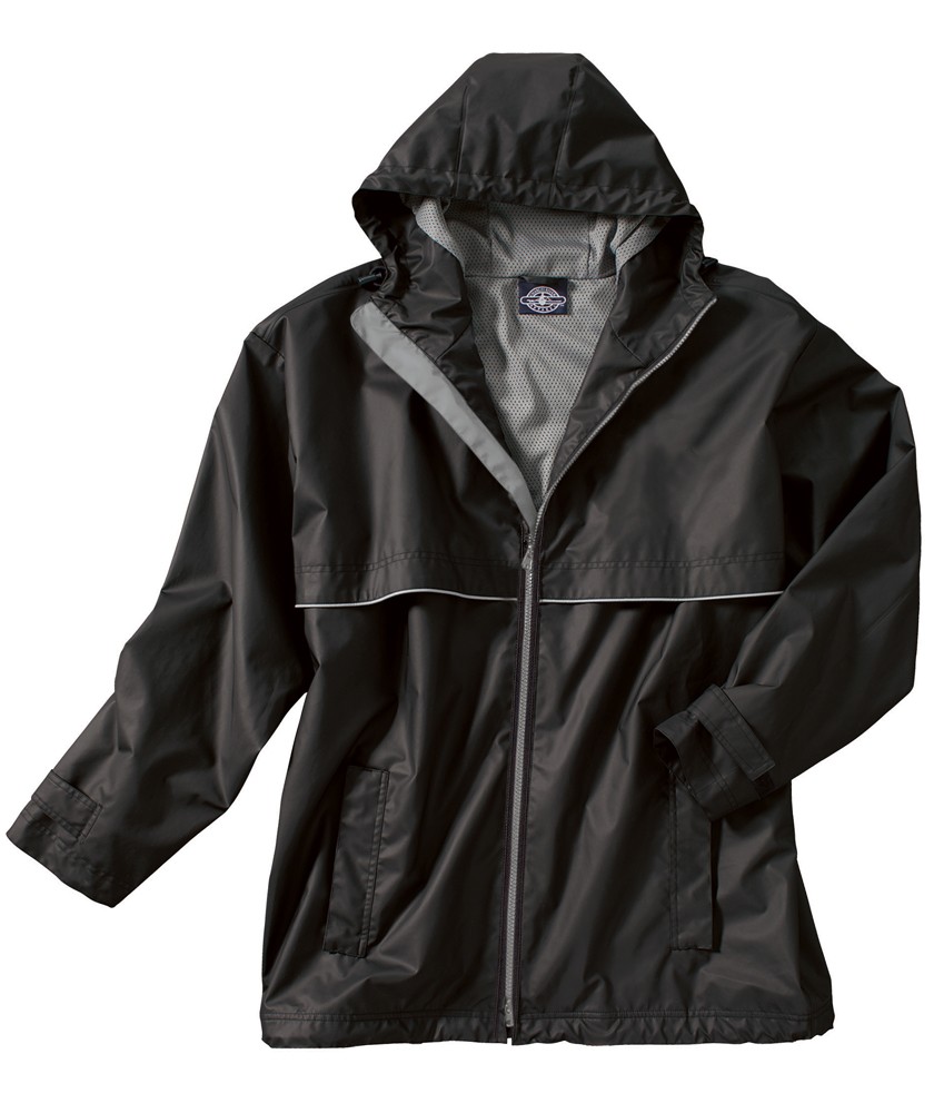 Charles River Apparel Style 9199 Men's New Englander Rain Jacket - Black/Grey