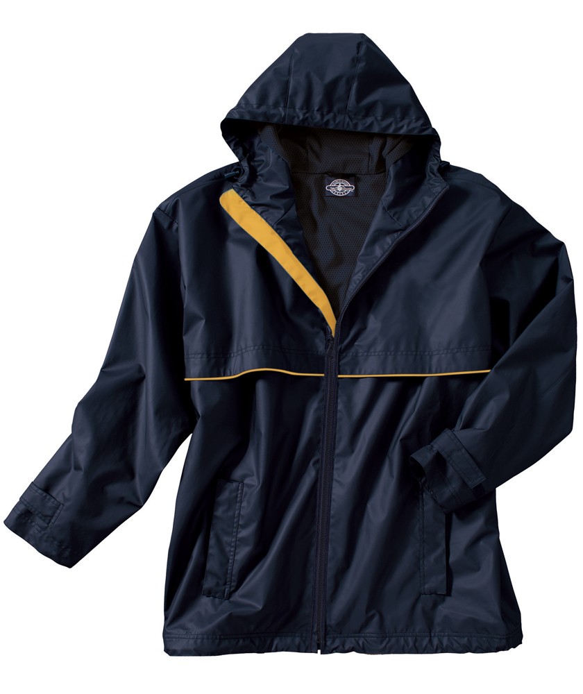Charles River Apparel Style 9199 Men's New Englander Rain Jacket - True Navy/Yellow