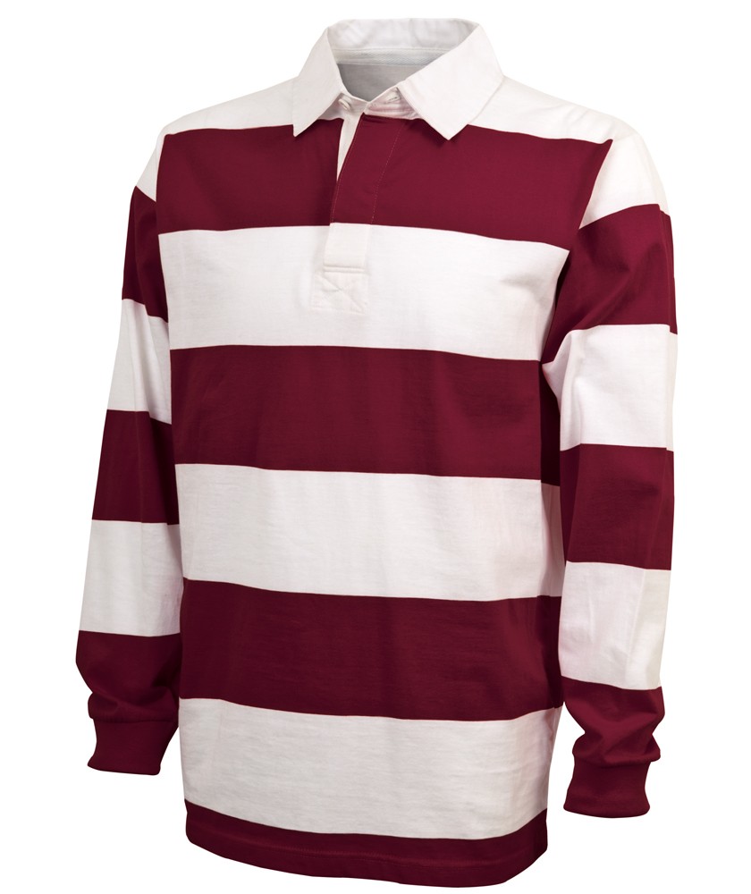 Charles River Apparel Style 9278 Classic Rugby Shirt - Maroon/White
