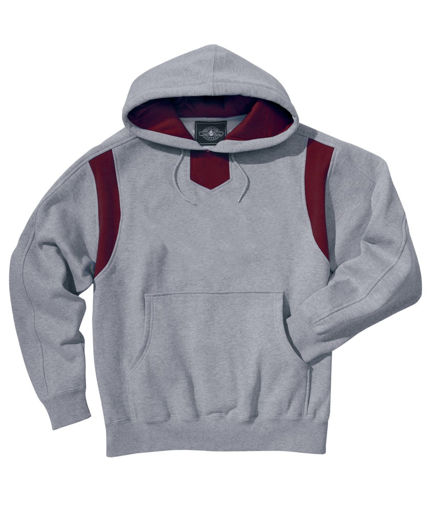 Charles River Apparel Style 9755 Spirit Logo Hooded Sweatshirt – Oxford/Maroon